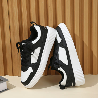 Men's Black & White Breathable Casual Athletic Sneakers