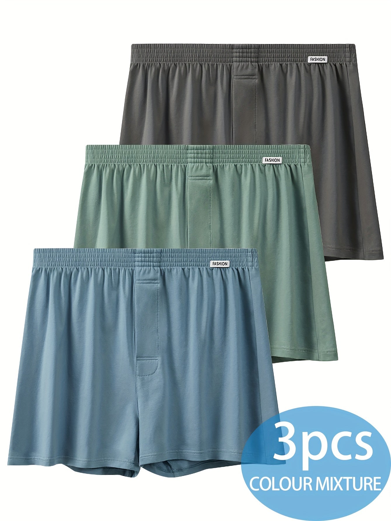 Men's Cotton Straight-Leg Shortie Underwear - 3 Pack