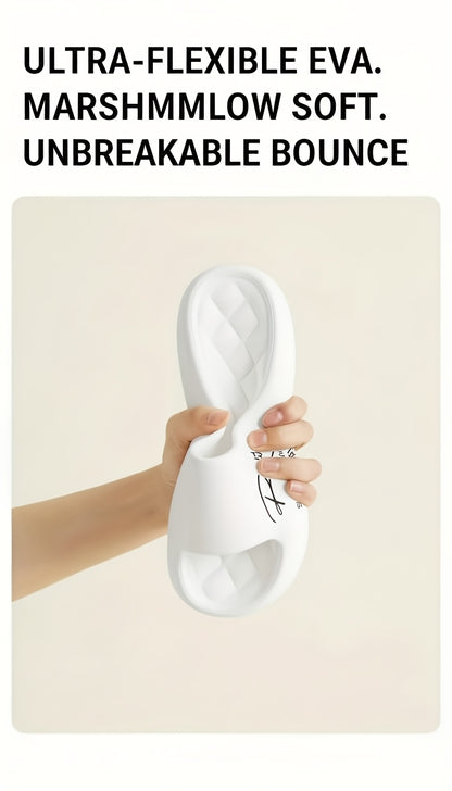 Four Seasons EVA Slip-On Slippers, Simple Positioning Print, Versatile Slip-On, Casual Soft Sole, Non-Slip Bathroom Slides, Unisex Household Slippers for All Seasons - ayq