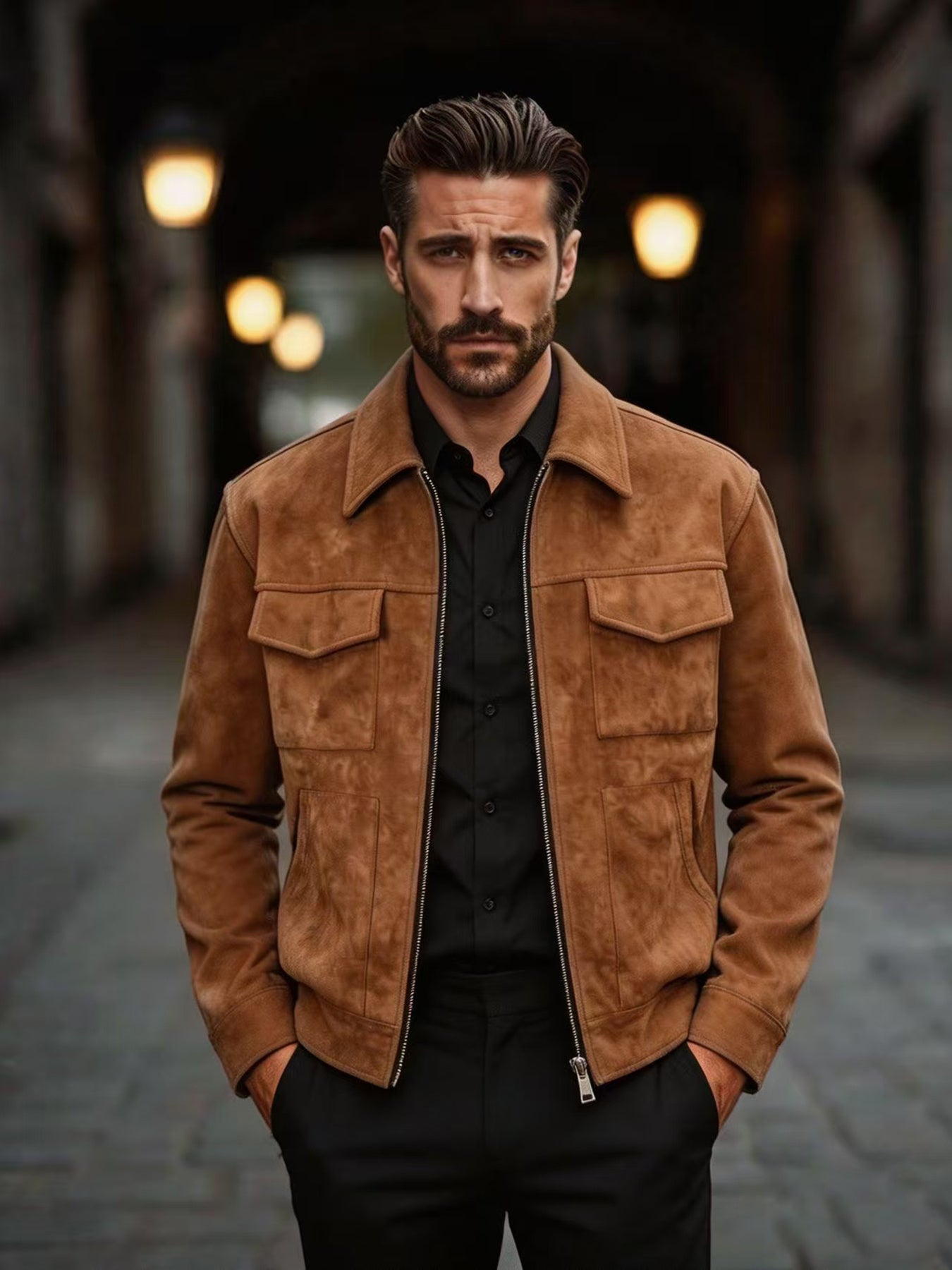 Men's Lapel Softshell Jacket Casual Spring/Fall Outerwear