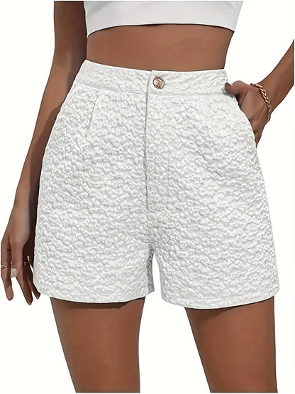 Elegant Women's Summer Jacquard Floral Casual Shorts