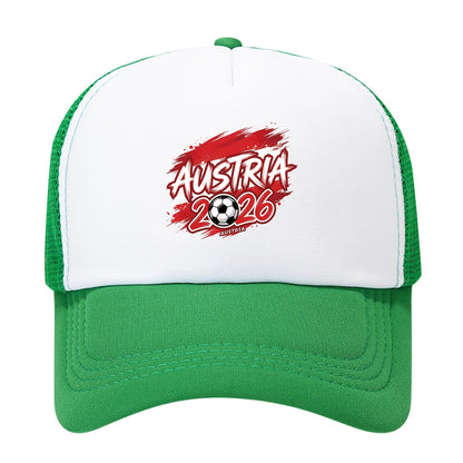 Austria 2026 Soccer Trucker Hat - Breathable Polyester Cap