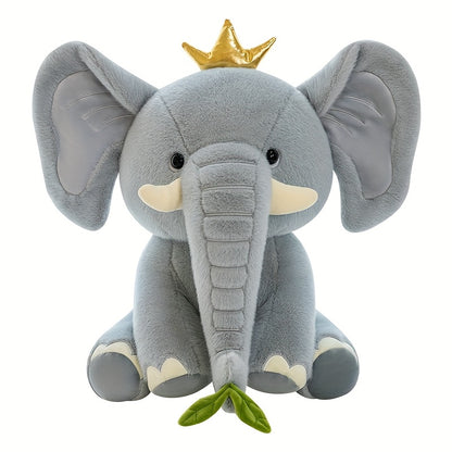 25cm/9.84in New Healing Crown Elephant Doll Plush Doll Artifact for Friends