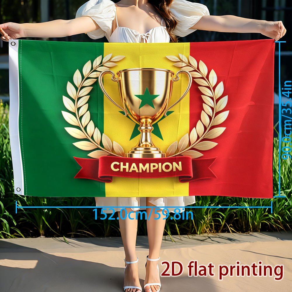 Senegal Football Fan Banner - Polyester, Single-Sided Print