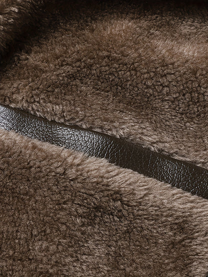 Men's Winter Jacket with Lining - Full-Zip Lapel Collar, Thickened Warm Coat for Cold Weather, Windproof & Flame-Resistant-like Beige (Hand Washable) - Ideal for Outdoor, Casual & Daily Wear (Black)