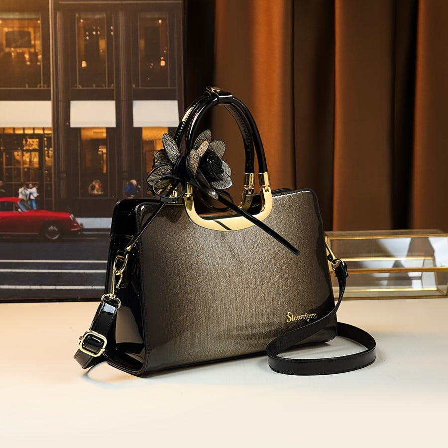 Vintage Large Capacity Convertible Crossbody Handbag with Zipper