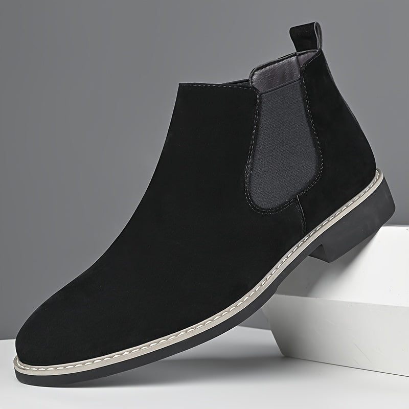 Men's Business Chelsea Boots Pointed Toe Slip-On Ankle Shoes