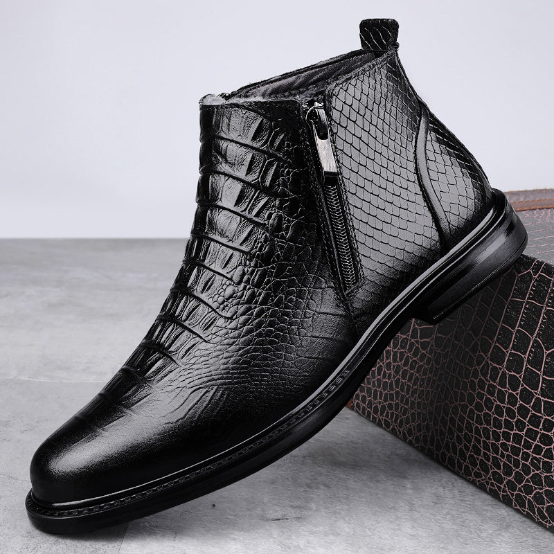 Men's Business High-Top PU Boots for Autumn Winter
