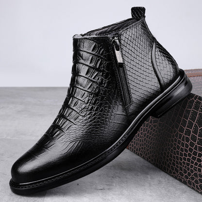 Men's Business High-Top PU Boots for Autumn Winter