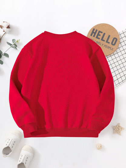 Boys' 2026 New Year'S Eve Party Sweatshirt - Hello 2026 Happy New Year Fireworks Print, Loose Fit Long Sleeve Pullover with Golden Glitter Lettering, Casual Winter Warmth For Boys, New Year Sweatshirt, Festive Clothing, Playf