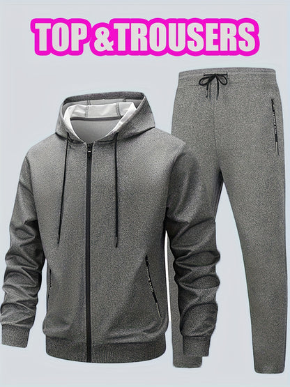 Men's Casual Sportswear Set - Polyester, Perfect T-shirt for Running and Home Leisure, Fitness Wear, Outdoor Activities, Workout Outfits, Stylish Sportswear, Comfortable Fit, Durable Construction, Two-piece Set, Active Lifest