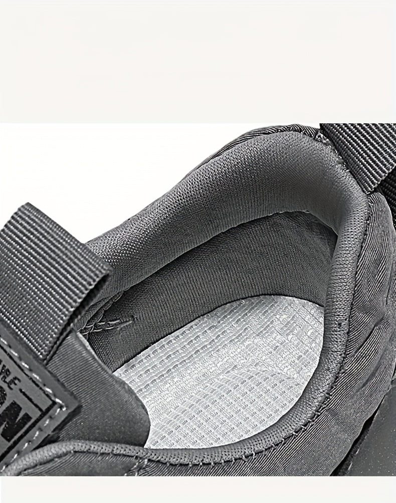 Men's Breathable Casual Sneakers - 2025 Spring New Design, Low-Top Elastic Lace-Up, Grey  White PU Upper with Cushioned EVA Insole  Durable PVC Sole for All-Season Outdoor Running, Gym, Daily Wear, Gym Shoes, Sleek Sporty D