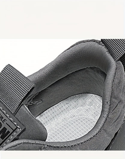 Men's Breathable Casual Sneakers - 2025 Spring New Design, Low-Top Elastic Lace-Up, Grey  White PU Upper with Cushioned EVA Insole  Durable PVC Sole for All-Season Outdoor Running, Gym, Daily Wear, Gym Shoes, Sleek Sporty D