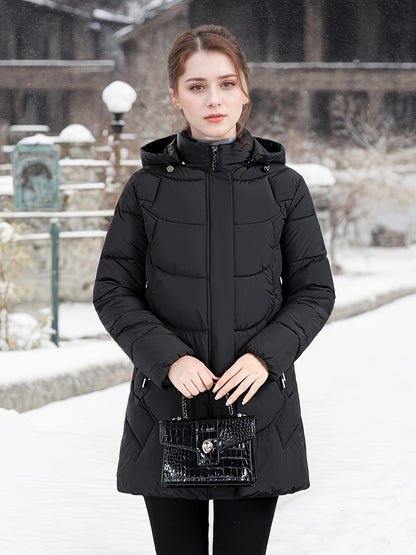 Women's Elegant Winter Jacket - Shearling-Like Bead-Like Button Closure Coat, Puffer-Free, Hand Washable Long Sleeve Outerwear for Cold Weather (Casual & Formal) - Black Jacket Without Belt/Hardware (Ready-to-Wear), Winter Ja