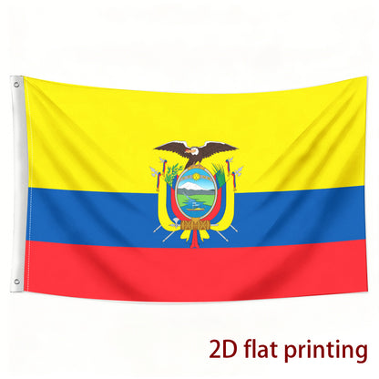 Ecuador Flag Polyester Hanging Decorative Fan Support Flag