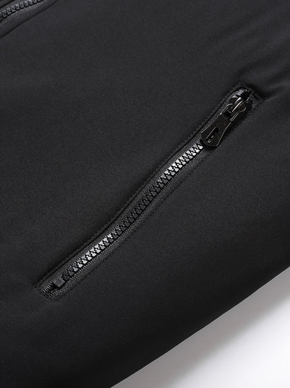 Men's Polyester Fleece Jacket - Basic 100% Polyester Stand Collar Zippered Sweatshirt - Non-Stretch, Solid Color Golf & Casual Outdoor Jacket - Spring/Fall All-Purpose Regular Fit Hiking, Camping, Streetwear & Indoor Use