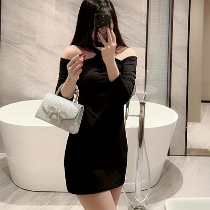 New Stylish Evening Clutch Bag, Versatile for Parties, Featuring a Chic Design with Rhinestone Bow And Chain, Perfect for Weddings And Mother'S Day Gifts