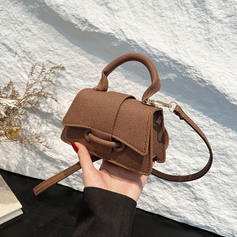 Solid Color PU Mini Fashion Versatile Niche Handbag, Stylish And Easy, Trendy for Commuting And Outings, Women'S Shoulder Crossbody Bag