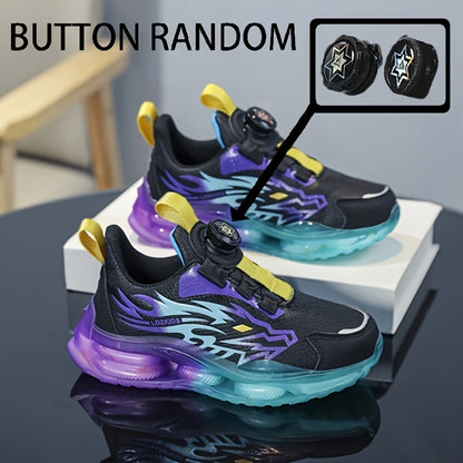boys' High Quality Faux Sneakers - Rotating Buckle, Breathable & Non-Slip for Boys & Girls - Perfect for Running & Casual Attire dragon school day