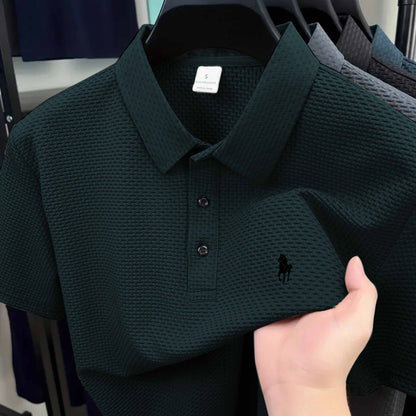 S144 Ankle Sprain Horse Print Golf Knitted Men'S Polo - ayq