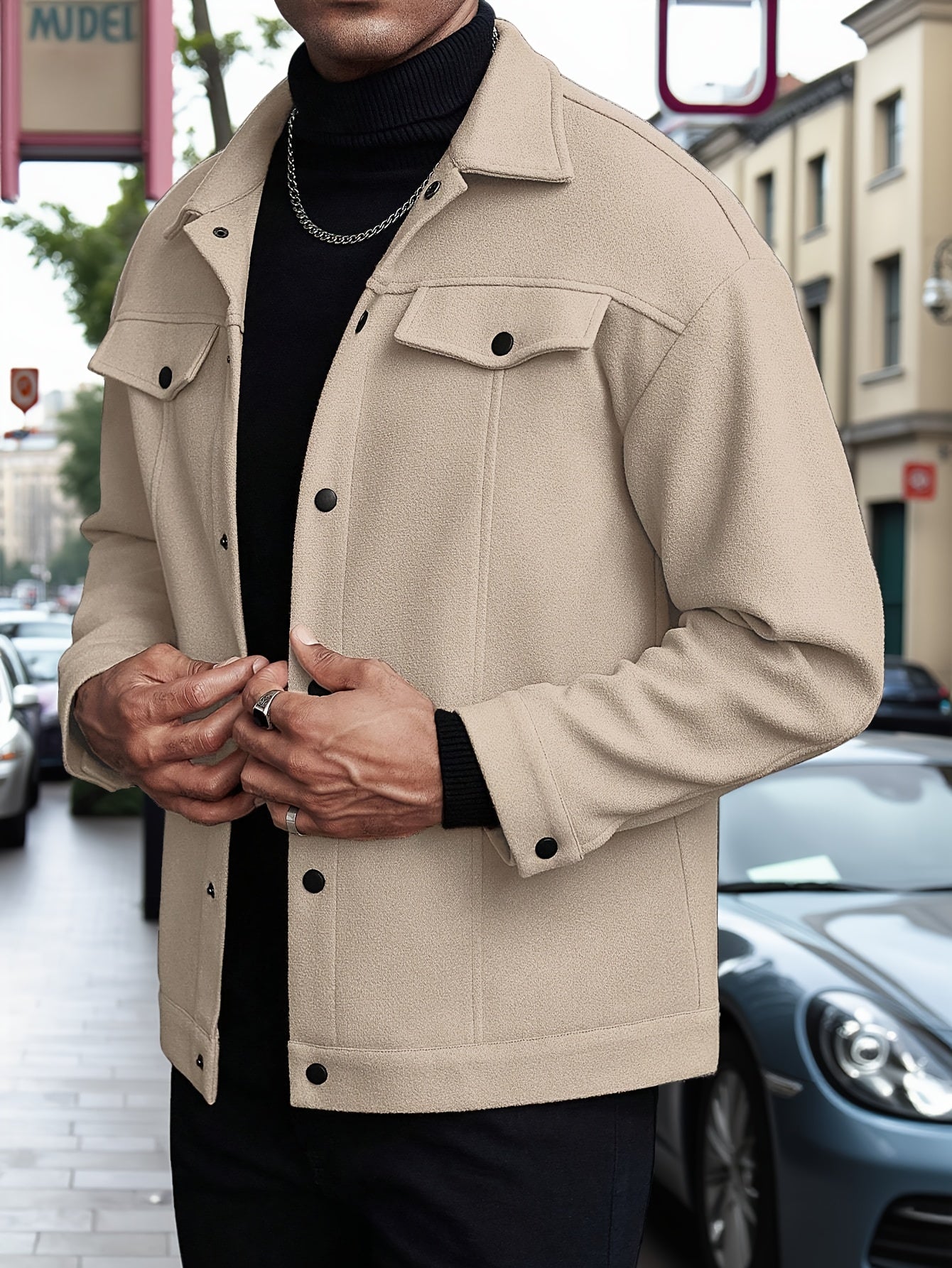 Fashionable and Comfortable Autumn Men's Casual Front Button Drop Shoulder Coat, Suitable for Husband Outings, Work, Parties, Dates, Travel, Date Night Outfit, Party Coat, Modern Menswear, Stylish Men's Wear, Quality Stitchin