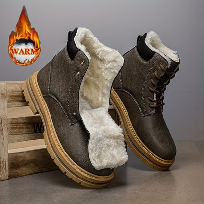 Men's Winter Boots, Casual Versatile High-Quality Snow Boots, Trendy Outdoor High-Top Casual Shoes