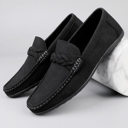 Plus Size Men's Casual Slip-On Loafers in Microfiber Leather