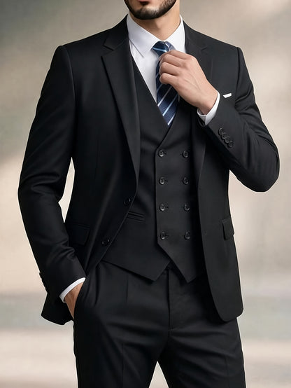 Men's Slim-Fit Two-Button Notch Lapel Suit Jacket