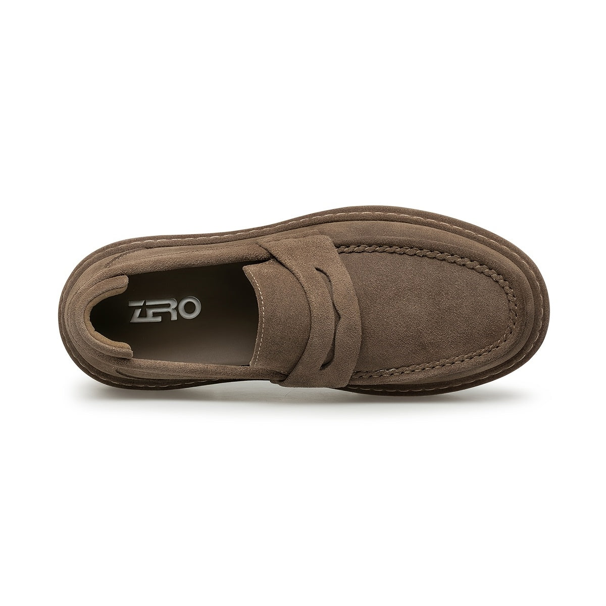 Men's Casual Loafers Leather Slip-On Platform Sole Shoes