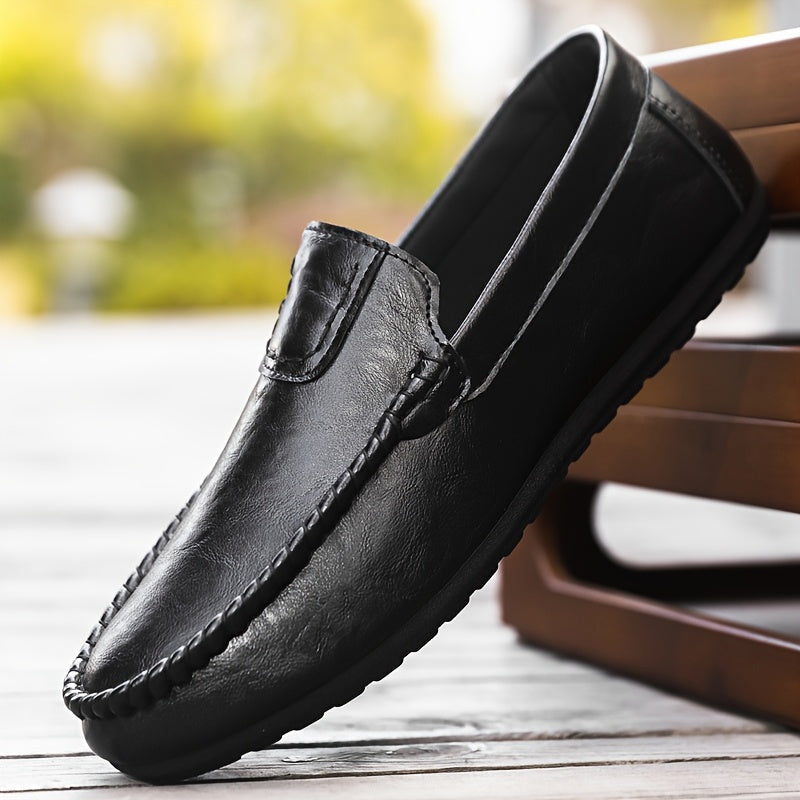 Unisex Solid Color Slip-On Business Casual Shoes for All Seasons