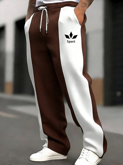 Men's Loose Straight-Leg Athletic Pants for Casual & Fitness