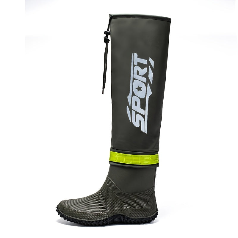 Waterproof High-Calf Slip-On Boots for Outdoor Adventures