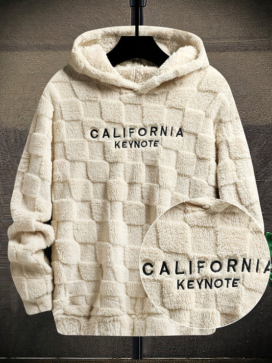1pc Men Long Sleeve Jacquard Hooded Sweatshirt, Casual Casual Attire