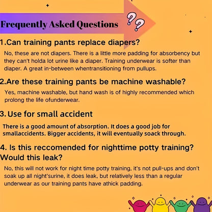 2pcs Kids Potty Training Pants with Leak-Proof Cotton, Unisex