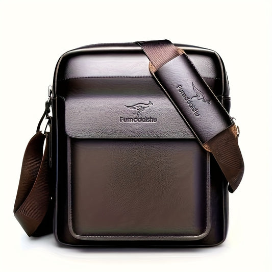 1pc Men's Business Crossbody Bag - Sleek Black with Magnetic Closure, Adjustable Shoulder Strap for Work, Travel  Outdoor - Durable  Stylish Design, Work Accessory   Texture, Purse Crossbody