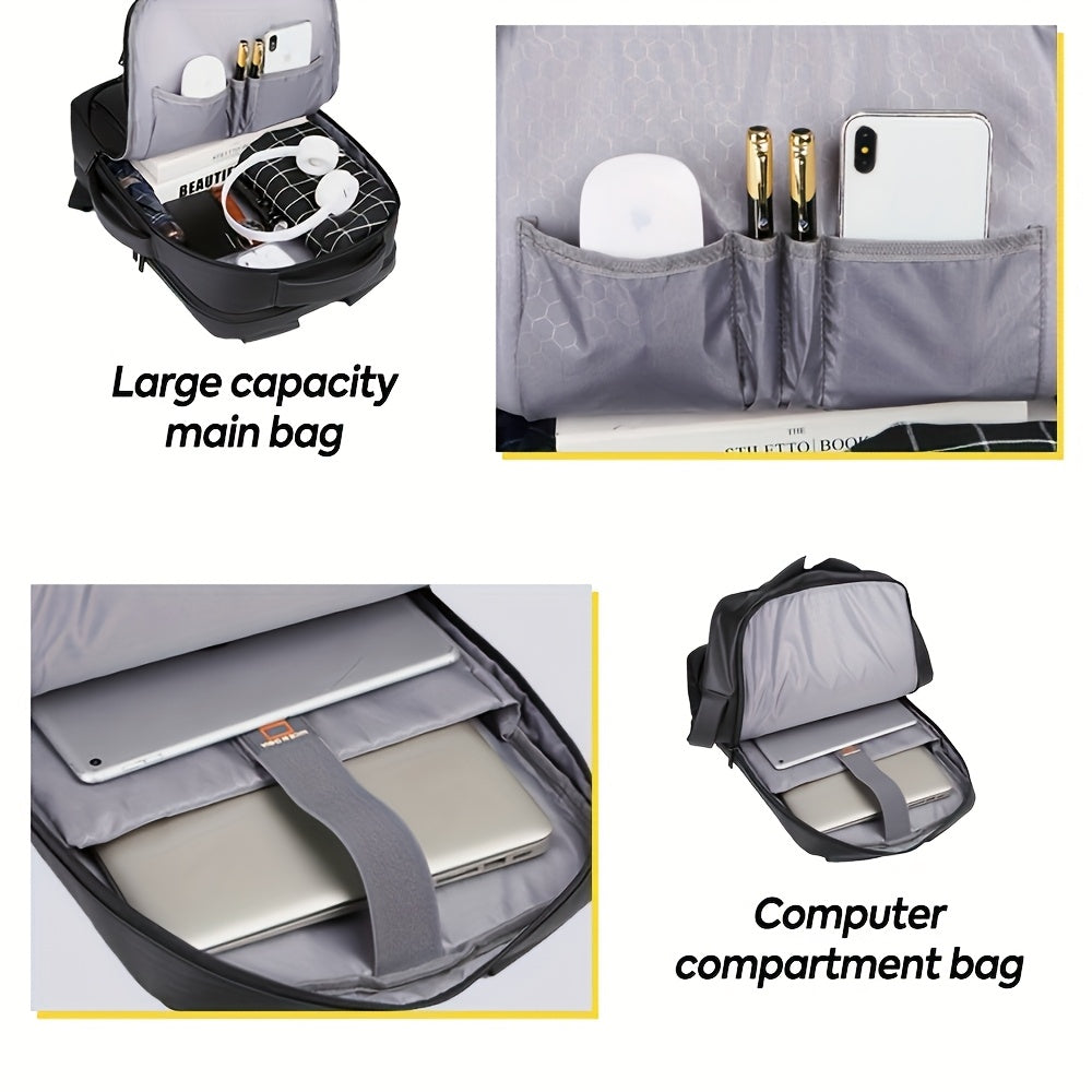 Business Laptop Backpack with USB Port & Padded Divider, Lightweight
