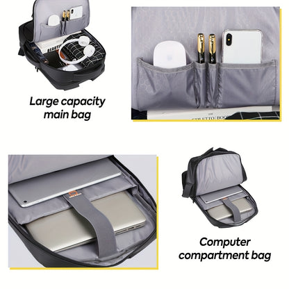 Business Laptop Backpack with USB Port & Padded Divider, Lightweight