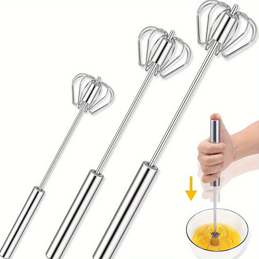 Hand Whisk, Semi-automatic Whisk, Stainless Steel Whisk, For Household Mixing Mixer Press Mixer Household Milk Foam Maker Baking Tools for restaurant/food truck/bakery