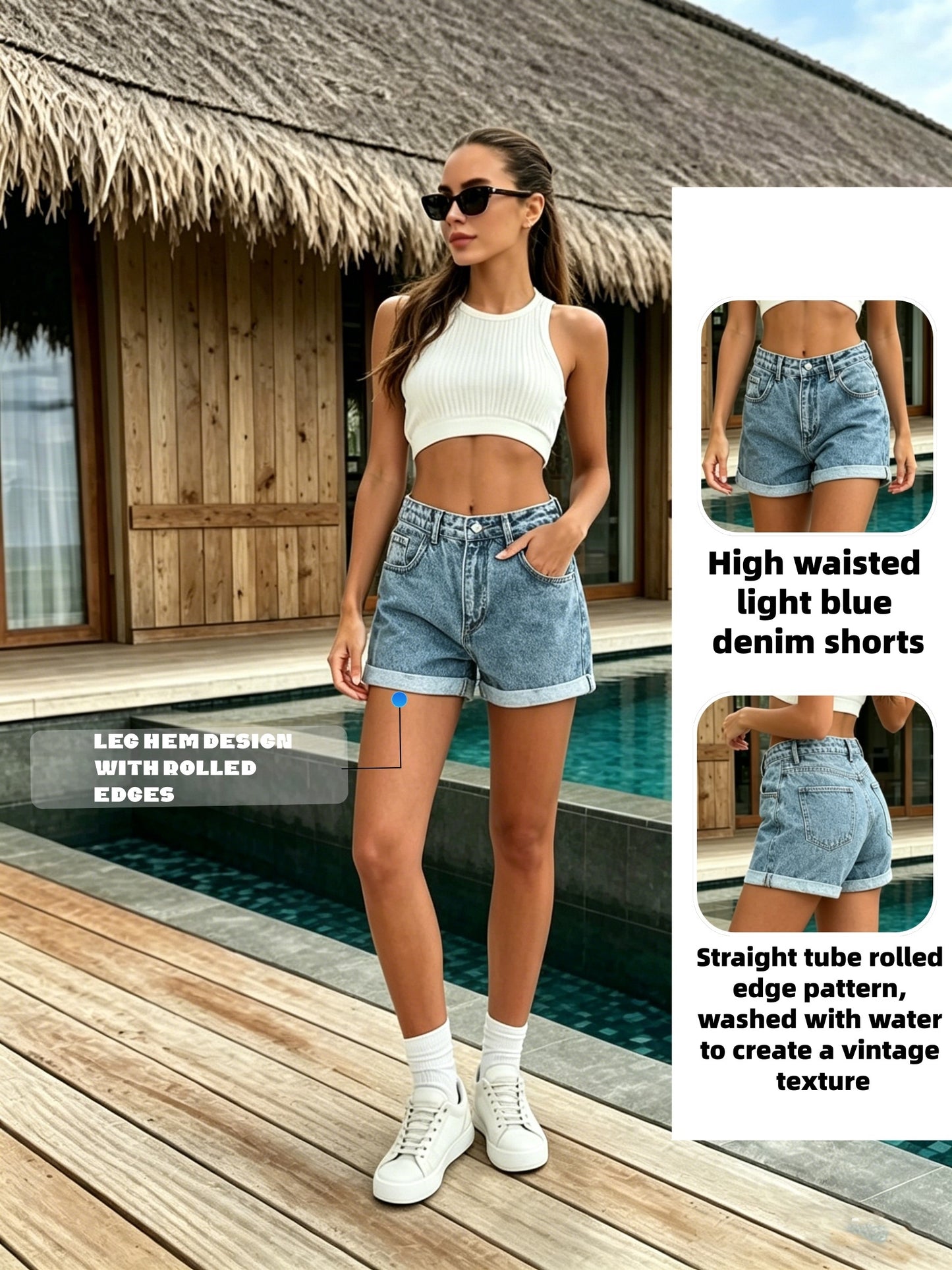 Women’s Casual Stretch Denim Shorts for Summer Everyday Wear
