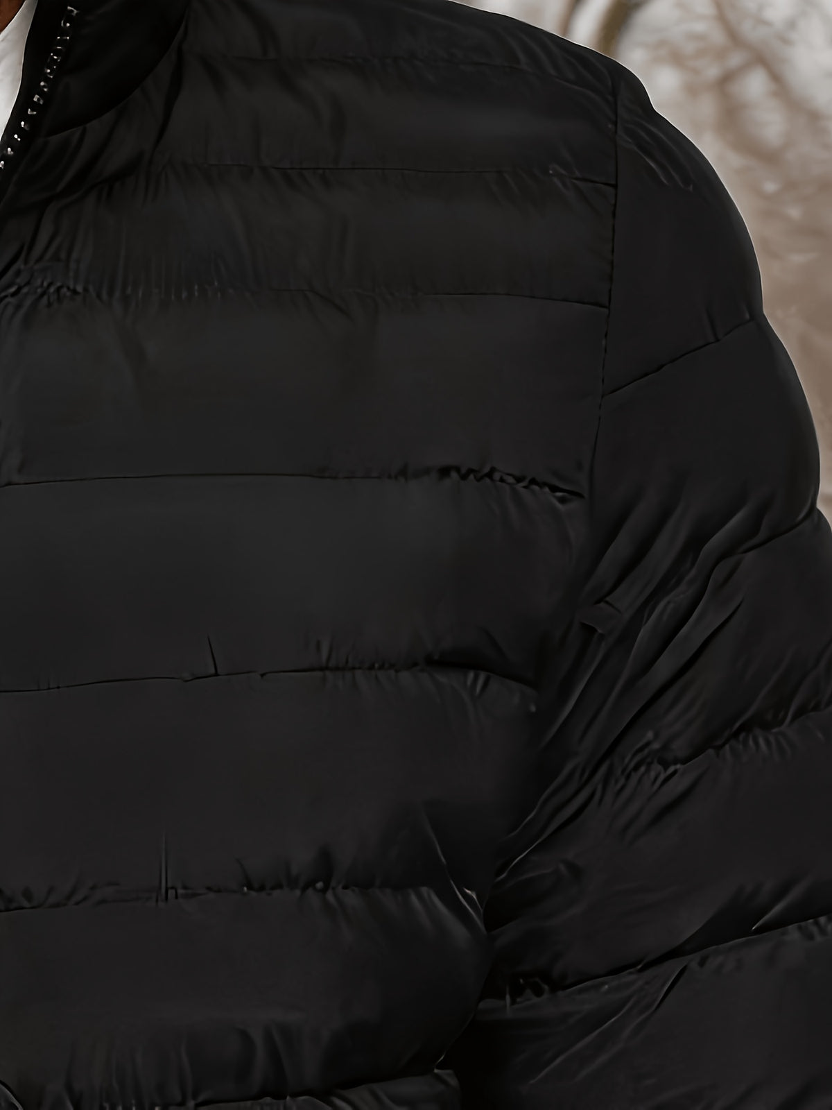 Men's Slim Fit Winter Jacket with Stand Collar, Zip Front