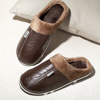 PU Slip-On Indoor Slippers for Men and Women with Thick Sole