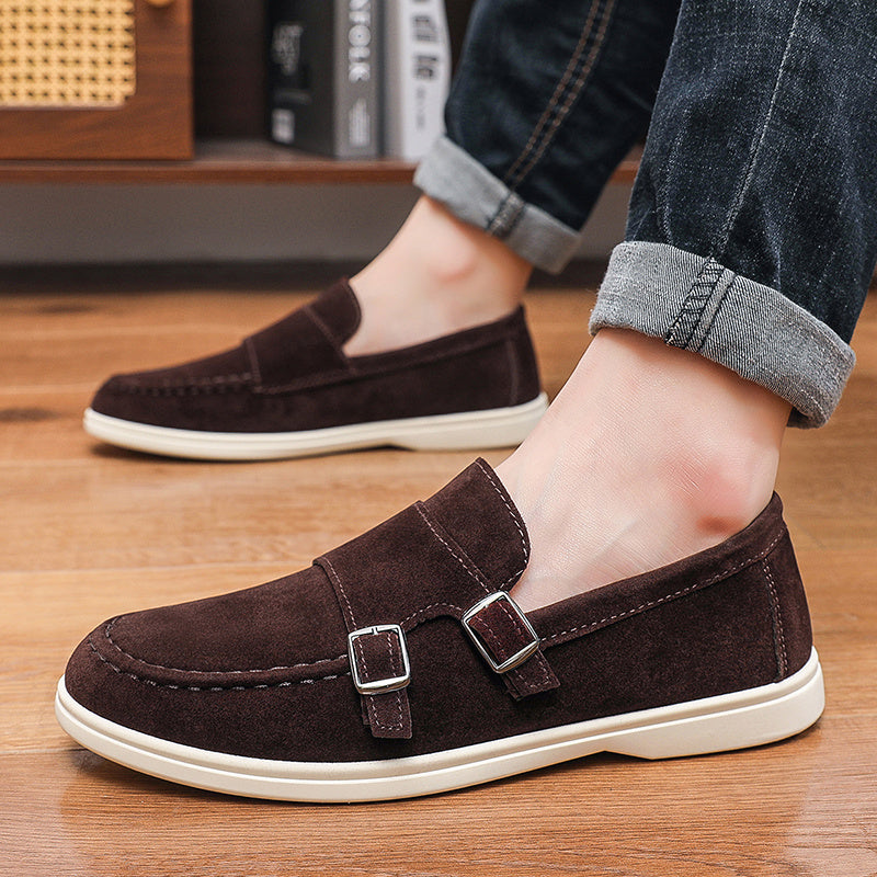 Men's Casual Slip-On Loafers with Microfiber Upper