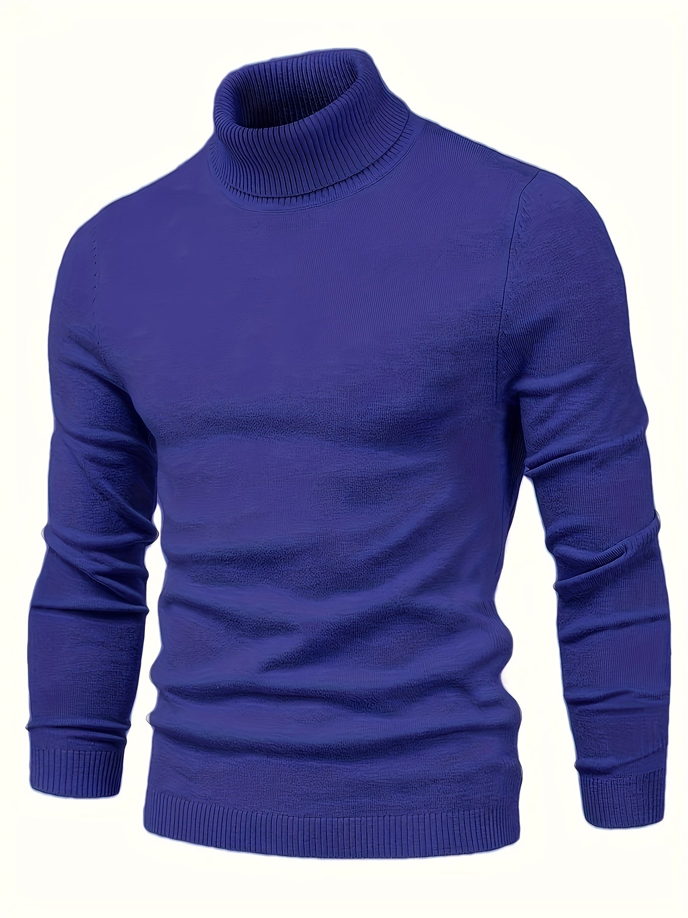 Men's Fall/Winter High Neck Viscose Sweater - Casual Skinny Fit