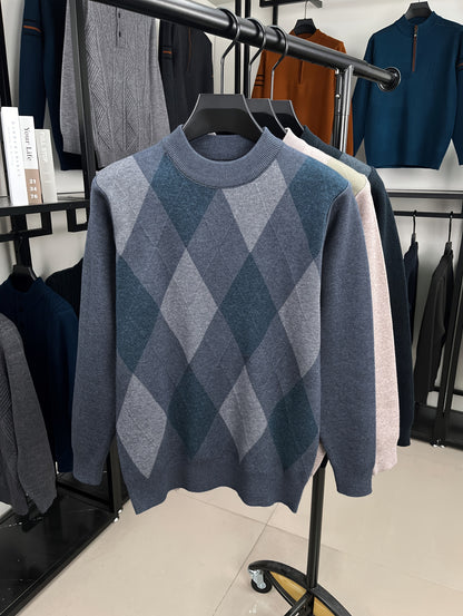 The New Autumn And Winter Collection Features a Men'S Long-Sleeve Knitted Pullover with a Zipper Design And Ribbed Round Neck. This Casual And Stylish Sweater Is Versatile for Daily Wear in The Fall And Winter, Suitable for L