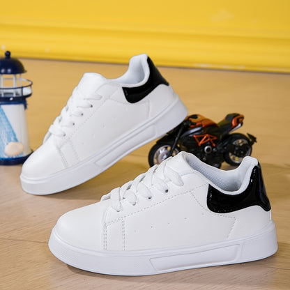 Casual Comfortable Lace Up Sneakers For Boys, Breathable Non-slip Skateboard Shoes For All Seasons