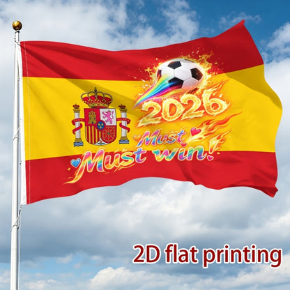 2026 Spanish Football Fan Cheer Banner - Polyester, Single-Sided