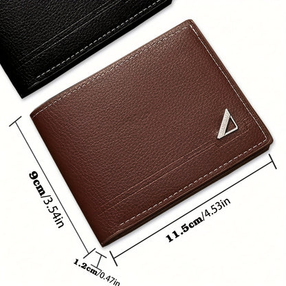 Men's PU Leather Wallet Compatible for all - Slim Cash & Card Holder with Photo Frame, Multi-Slot Organizer - Business & Everyday Use - Gift for Husband, Dad, Boyfriend (Birthday, Father's Day) - Stylish Minimalist Money Wall