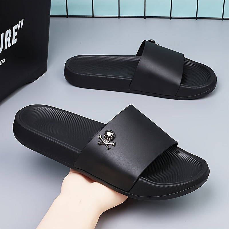 Men's Lightweight Anti-Odor Summer Slippers with Skull Print