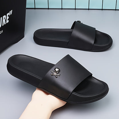 Men's Lightweight Anti-Odor Summer Slippers with Skull Print