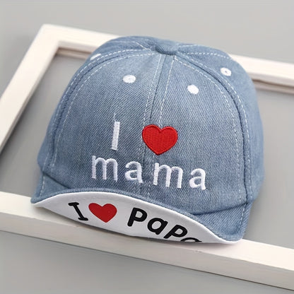 Toddler Denim Baseball Cap Sun Hat with Adjustable Strap